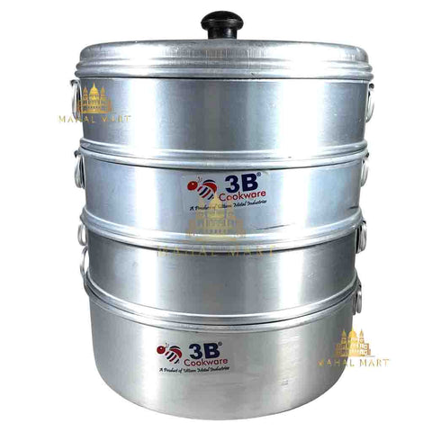 Aluminium Momo Steamer with Black Knob 11Inch