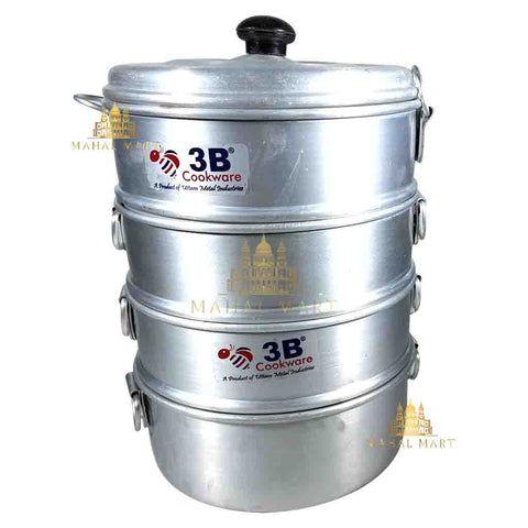 Aluminium Momo Steamer with Black Knob 9Inch